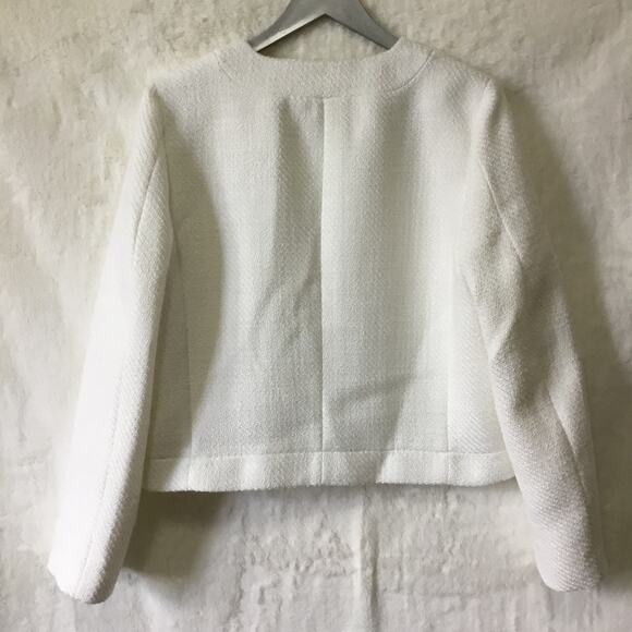 J.Crew White Tweed Lady Jacket with Gold Buttons - Picture 7 of 16